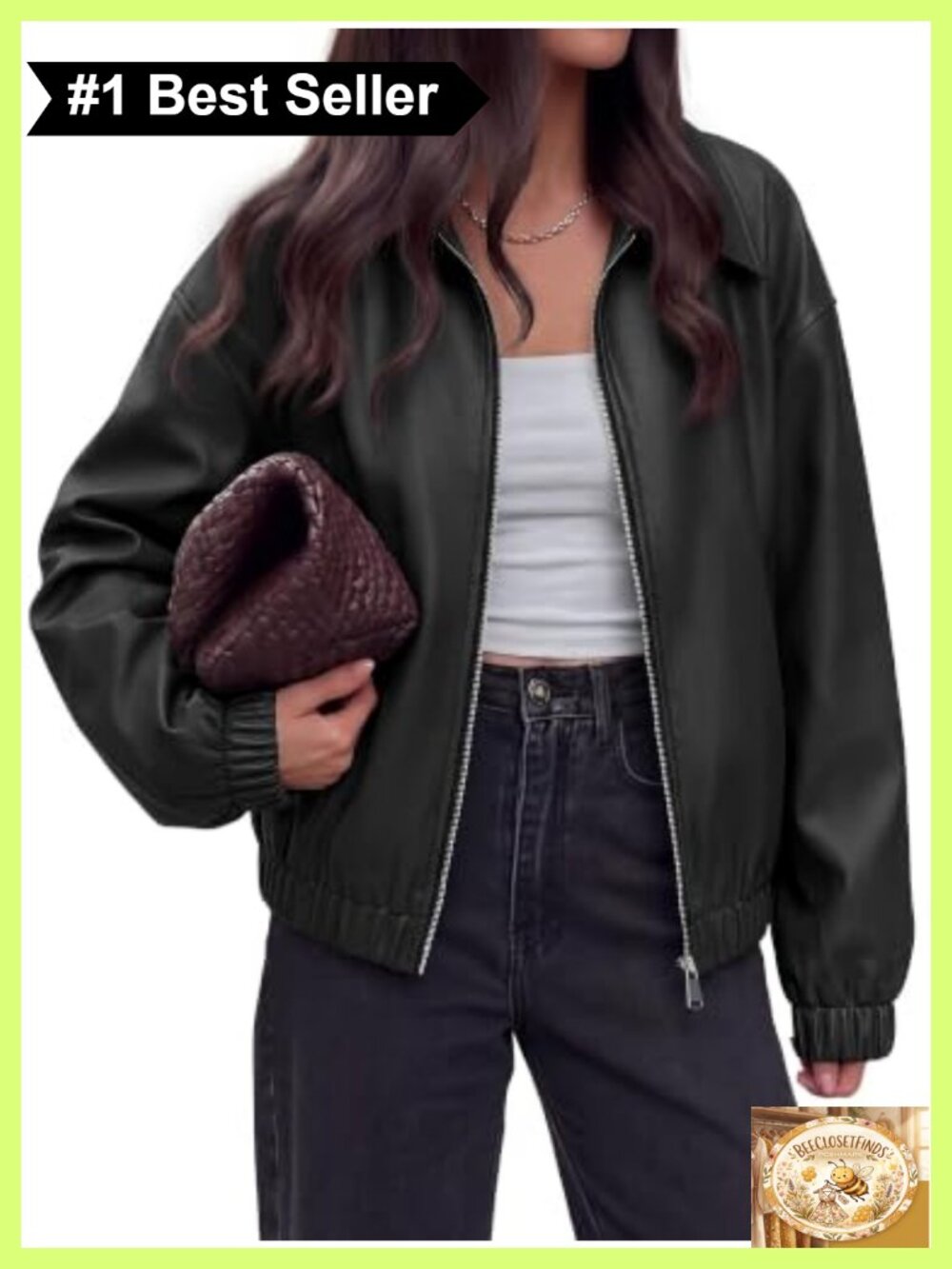 Faux Leather Jacket Women Oversized Zip Up Bomber Coat